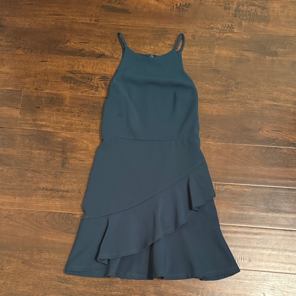City Studio Teal Asymmetrical Dress